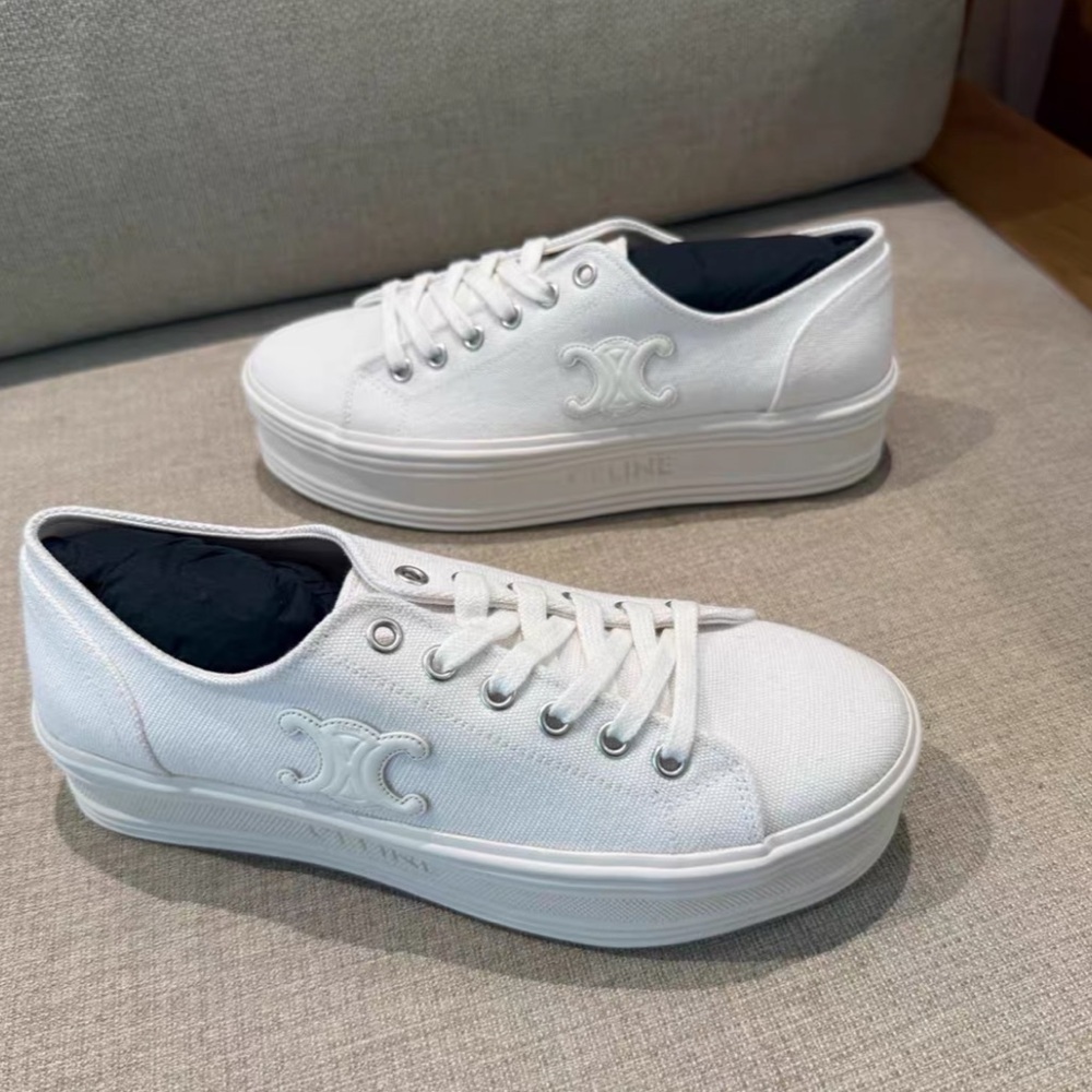 Celine White Canvas Sneakers - Picture 3 of 4
